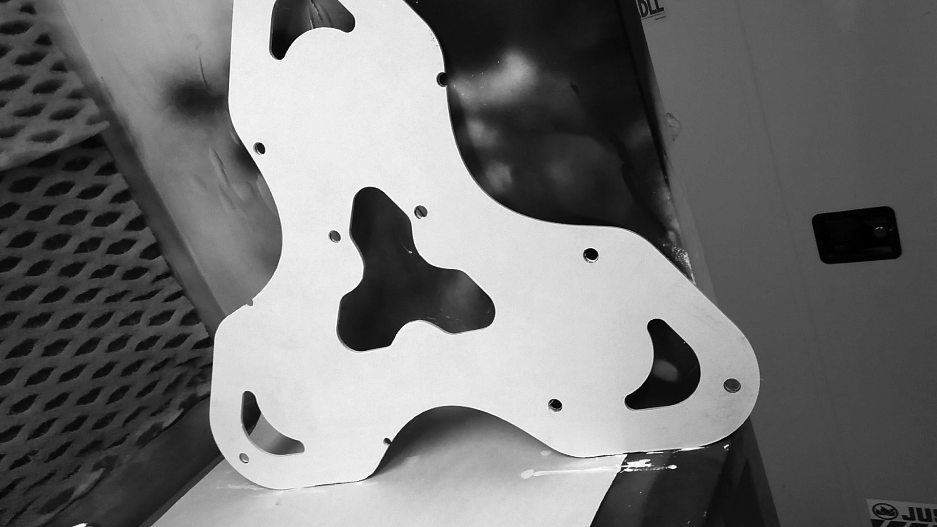 The backplates were painted using the same finish as the MDF enclosure.