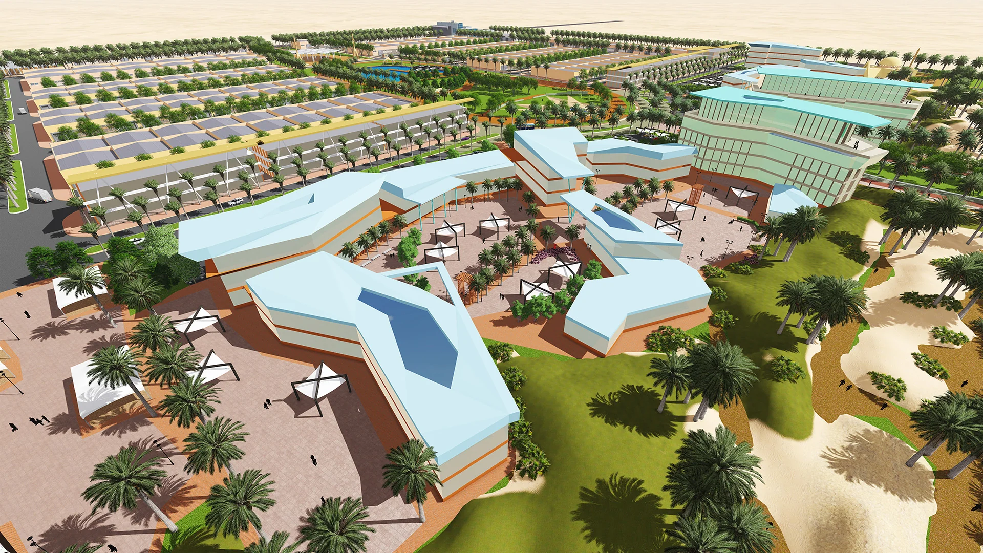 Yanbu commercial district aerial.